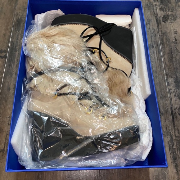 Stuart Weitzman Lamb Fur Wedge Boot - Picture 10 of 11